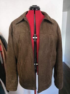 A Collezioni Brown Suede Bomber Jacket